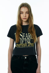 アメリカンドリームクロップTシャツ/AMERICAN DREAM CROP TEE [CHARCOAL]