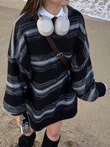 ストライプウェーブニットウェア/Stripe wave Knitwear