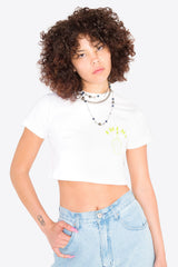 クルーネッククロップトップTシャツ / Crew neck crop top T-shirt (2624772898934)