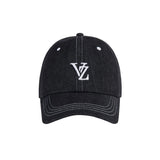 [VARZAR] 3D Monogram Stitch Over Fit Ball Cap BlackDenim