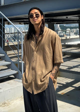 Soft punched-knit collar shirt 3COLOR