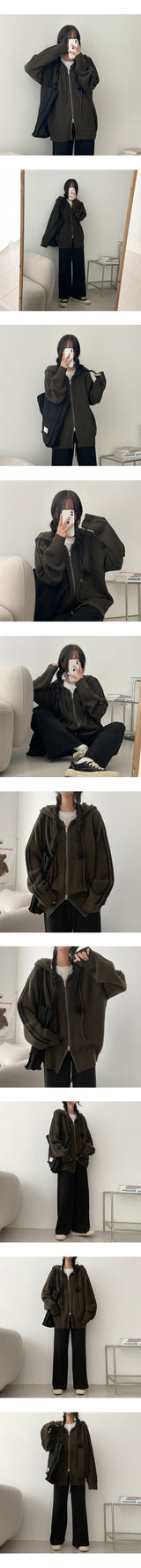 Crew Track Knit Hood Zip-Up
