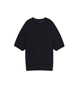 【OUTLET】OVERSIZED FISHNET DETAIL SS SWEATER BLACK