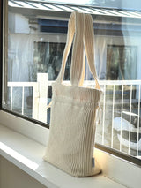 Ribbed fabric String bag