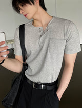 [COSYHARU MADE] single cotton short-sleeved shirt