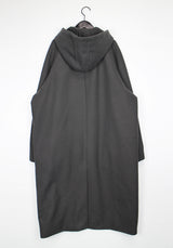 ウールフードロングコート / Wool hood long coat (3color)