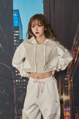 ラインクロップフーディー / LINE CROP HOODIE (IVORY)
