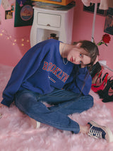 ブロックリンクロップスウェットシャツ/BROOKLYN CROP SWEATSHIRT_BLUE