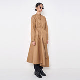 アシンメトリードレープウォータープルーフコート/Asymmetry Draped Waterproof Coat _ Beige