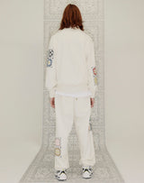 グラニースクエアハーフジップアップスウェット/GRANNY SQUARE HALF ZIP UP SWEATSHIRT CREAM