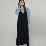 Back point layered dress - Navy (6671623618678)