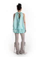 ポケットバルーンミニドレス / POCKET BALLOON MINI DRESS (AQUA)