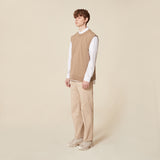 ROUND NECK KNIT VEST_MOCHA (6610804965494)