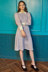 100% wool double cloth pointelle dress_lovat (6655903465590)