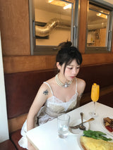 ロマンティックラブレースクロップベルベットノースリーブ