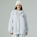 グラフィティプリンティングフードジップアップ/GRAFFITI PRINTING HOOD ZIP-UP-WHITE MELANGE