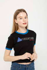 ORIGINAL RINGER CROP T-SHIRT black (4647243645046)