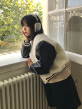 Blando fleece varsity jacket
