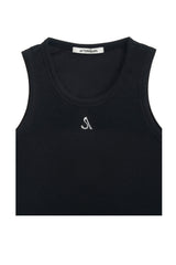 ロゴノースリーブトップ / LOGO SLEEVELESS TOP (BLACK)