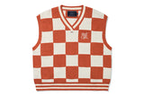 チェッカーボードテリーベスト/CHECKER BOARD TERRY VEST_ORANGE