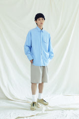 ユーティリティポケットオックスフォードシャツ / UTILITY CURVED POCKET OXFORD SHIRT SKYBLUE (6554666827894)