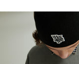 WHATTHE Logo Stripe Beanie Black (6643575193718)