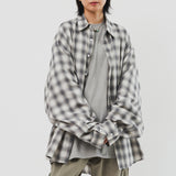 スプレーチェックオーバーサイズシャツ (3color)
