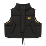 CHERRY CROP STRING DOWN VEST [BLACK]