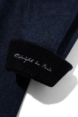 コントラスティングポイントコーデュロイシャツ/Contrasting point corduroy shirt S112 Navy&Black