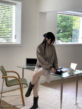 ラペンシャイニングパールコーテッドストリングジップアップジャンパー