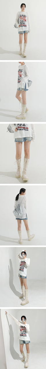 Damage Washing Denim Skirt