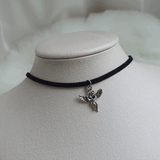 アンティークシルバーエンジェルチョーカーネックレス / Antique Silver Angel Choker Necklace (Street Women Fighter Aiki, Dreamcatcher Sua Choker)