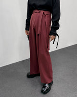 FLベルトサイドバンディングワイドスラックス/FL Belted Side Banding Wide Slacks (4 colors)