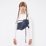 レザーツイストベスト/Leather Twist Vest _ Navy