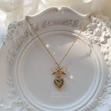 Vintage Gold Heart Layered Necklace