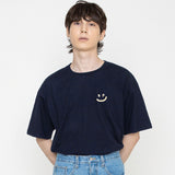 スモールマルチフラワードローイングショートスリーブTシャツ / Small Multi-Flower Drawing Smile Short-Sleeved T-shirt
