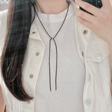 simple knotted string necklace
