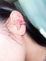 Silver pierced shape ear cuff (set)