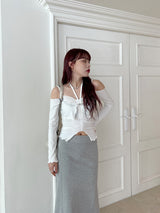 バターキュービックオフショルダーTシャツ/Butter Cubic Off Shoulder T-shirt (3color)