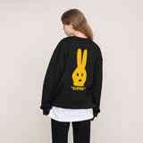 [UNISEX] Rabbit Face Clip Sweatshirt (6655523618934)