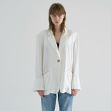 テーラードリネンジャケット / TAILORED LINEN JACKET, WHITE