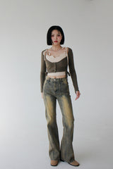 ケフィアシアリングTシャツセット/Kefir Shirring T-shirt Set (2color)