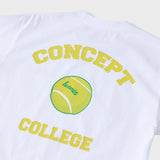 テニスボールクルーネックホワイトユニセックスTシャツ / Tennis ball crew neck white Unisex T-shirt