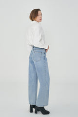 ワイドフィットライトブルーデニムパンツ/ACTRESS YOOSUN, WJSN YEON-JUNG, RED VELVET JOY, RAPPER JESSIE, MAMAMOO MOON-BYUL, GIRLFRIEND YERIN, MOMOLAND NANCY, IZ*ONE EUNBI, APINK BOMI WORN WIDE FIT LIGHT BLUE DENIM PANTS [6055]