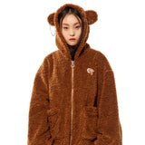 0 5 Punk Bear Fleece Jacket - BROWN (6626827894902)