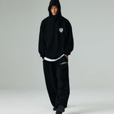 ツータックワイドスウェットパンツ/TWO TUCK WIDE SWEAT PANTS-BLACK