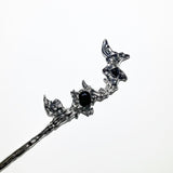 Silver black cubic geometry ornamental hairpin