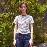 ツイストストライプTシャツ / Twisted Stripe T-shirt (NAVY)