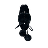 Pompom Fur Hair Clip _ Black