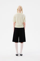 モノチェリーオープンカラーニット / MONO CHERRY OPEN COLLAR KNIT [IVORY]
